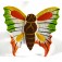 Lederen Vlinderring Wit Oranje Geel