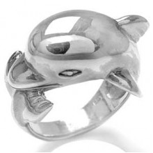 Zilveren Ring met Grote Dolfijn