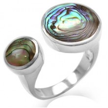Open Zilveren Ring met Abalone