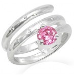 Zilveren Ring Roze Zirkonia