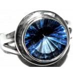 Zilveren Ring Blauw Mystiek Topaas