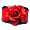 Lederen Armband Red Rose
