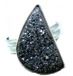 Zilveren Ring Black Drusy