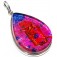 Zilveren kettinghanger met italiaans dichroic gekleurd glas Pink Drop