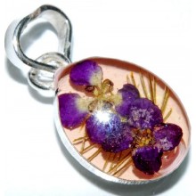 Zilveren Kettinghanger Violette Flowers