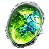 Zilveren Ring Green Flush