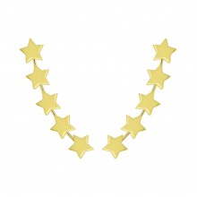 Zilveren Crawler Cuff Oorbellen Stars gold