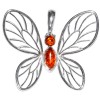 Zilveren Kettinghanger Amber Butterfly