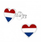 Zilveren oorstekers Love Holland