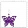 Zilveren Oorbellen Purple Butterfly