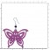 Zilveren Oorbellen Pink Butterfly