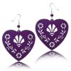 Zilveren oorbellen Purple Filigrain Hearts