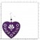 Zilveren oorbellen Purple Filigrain Hearts