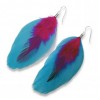 Zilveren Oorbellen Pink and Blue Feathers