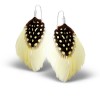 Zilveren Oorbellen Off-White and Black Feather with dots