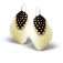 Zilveren Oorbellen Off-White and Black Feather with dots