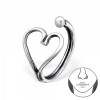 Silver Nose-Ring Heart