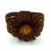 Lederen Armband Brown Flower
