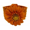 Lederen Armband Orange Flower