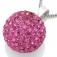 Zilveren Kettinghanger Pink Crystal Ball