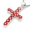 Zilveren Kettinghanger Kruis met Oranje Zirkonia