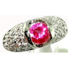 Zilveren Ring Hot Pink Topaz