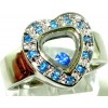 Zilveren Ring Blue Topaz Heart