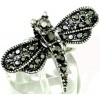 Zilveren Ring Sparkling Marcasite Dragonfly