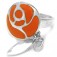 Zilveren Ring Oranje Roos