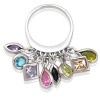 Zilveren ring Multicolored Dangle Crystals