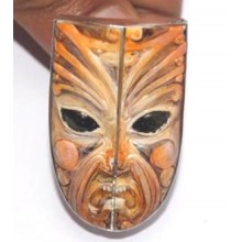Zilveren Ring Asmat Mask