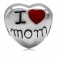 Zilveren Bedel I Love Mom heart