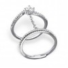 Double Silver Ring with CZ