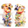 Murano Glasbedel Hond met Regenboogkleurtjes