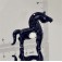 Murano Glasbedel Zwart Paard