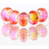 Murano Glasbedel Pink and Yellow
