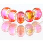 Murano Glasbedel Pink and Yellow