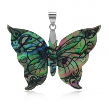 Zilveren Kettinghanger Abalone Butterfly
