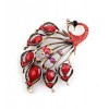 Broche Peacock Red