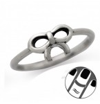 Zilveren Vingertop Ring Cute Bow
