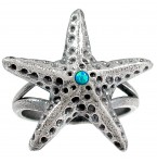 Zilveren Ring Starfish and Opal
