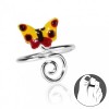 Zilveren Teenring Butterfly and Curl Yellow