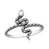 Zilveren Ring Snake Oxidized