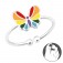 Zilveren Teenring Rainbow Butterfly