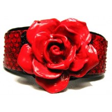 Lederen Armband Rose Rouge