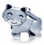Zilveren Bedel Kitty Cat