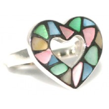 Zilveren Ring Pastel Heart