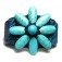 Lederen Armband Blue Flower